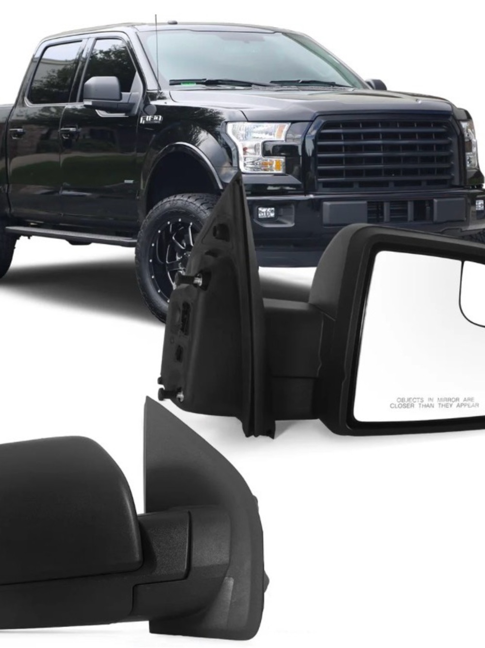 Right Passenger side Mirror with Power Glass for 2015-2020 Ford F150 Without Hea